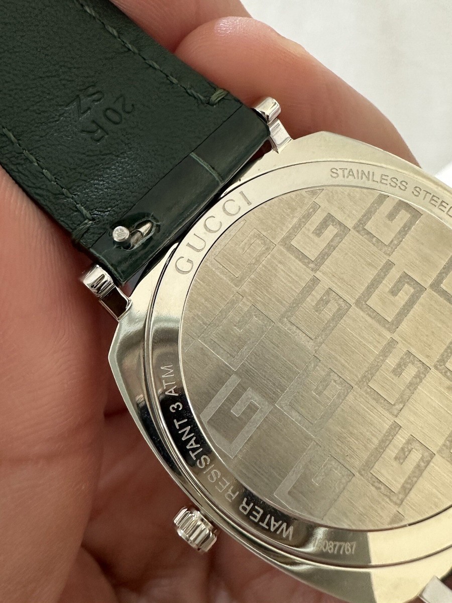 Gucci YA157414 Grip 38MM Unisex Green Alligator Leather Watch