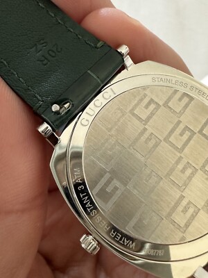 Gucci YA157414 Grip 38MM Unisex Green Alligator Leather Watch