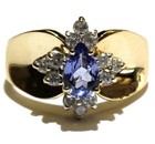 10k yellow gold .36ct SI1 H diamond tanzanite gemstone ring 5.1g ladies 8 — photo 2