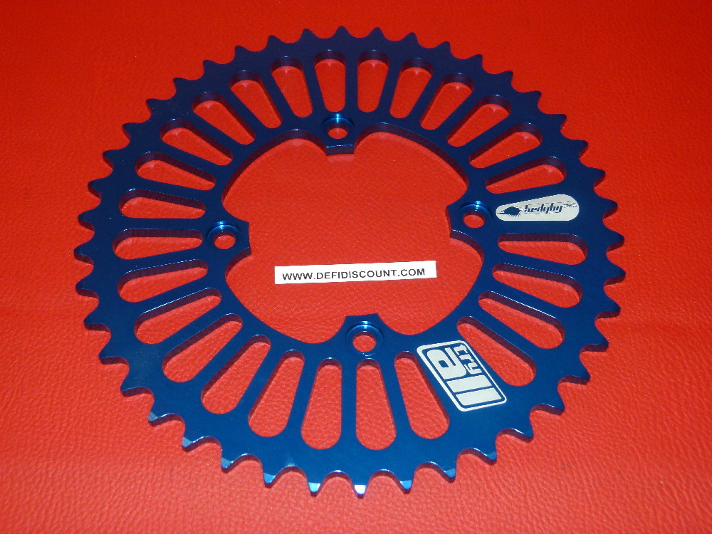 Couronne aluminium bleu 41T moto Gasgas entraxe 70mm alésage 215mm