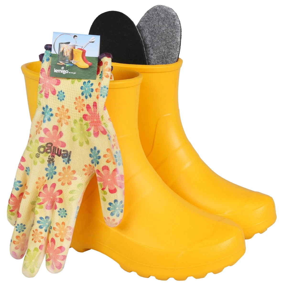 Ensemble bottes de pluie jaunes et gants Garden Lemigo eBay