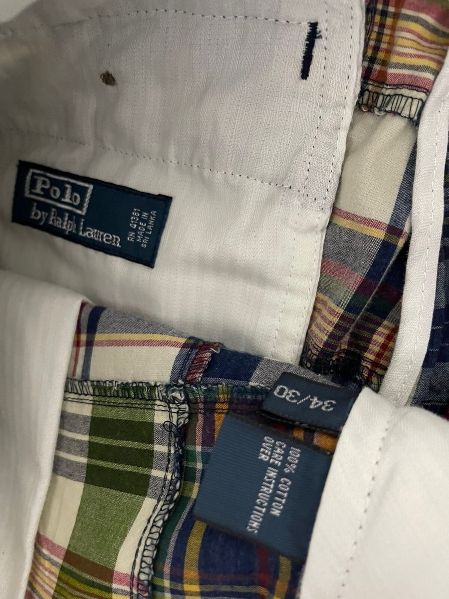 Polo Ralph Lauren 32x29 India Madras Patchwork Golf Chunk Polo Ralph Lauren 32x29 India Madras Patchwork Golf Chunk