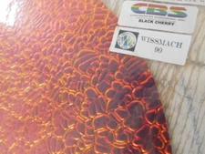 Dichroic Glass:CBS 90COE Black Cherry on Figure "C"  Textured Black-  3" Sq