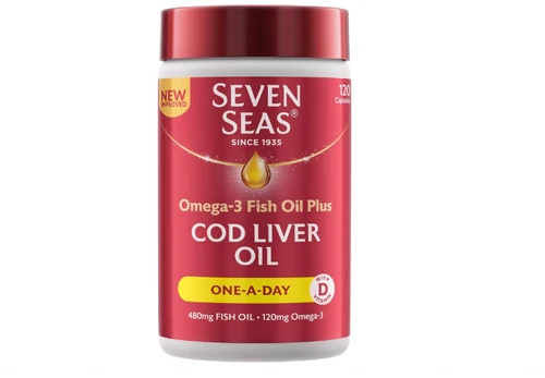 Seven Seas Omega-3 Fish Oil Plus Cod Liver Oil One-a-Day - 120 Capsules