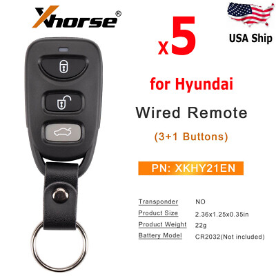 5pcs x XHORSE XKHY21EN Universal Remote Car Key 4 Button for VVDI Key Tool/VVDI2