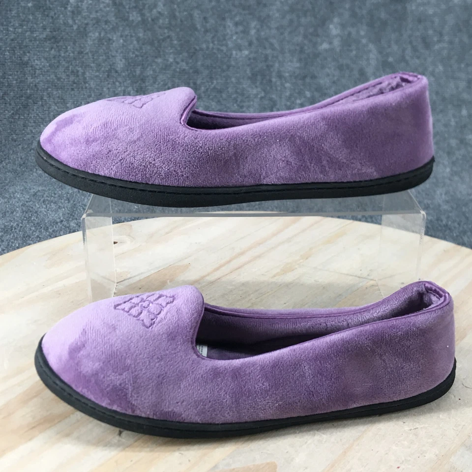 Dearfoams Shoes Womens 9-10 Slip On Purple Faux Fur Round Toe Casual Comfort - Image 2 of 4