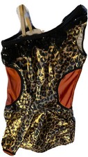 Revolution Dancewear Girl's LC Metallic Leopard Leotard 776 Dance Costume 7/8