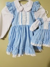 Girl and Doll Matching Dorothy outfits 2pc. fits Am Doll