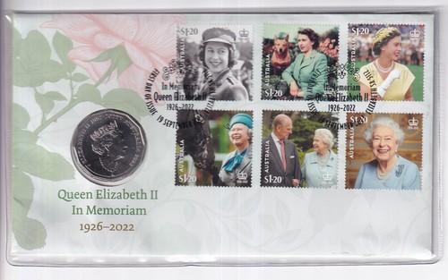 AUSTRALIAN PNC: 2023 50 CENT QUEEN ELIZABETH II MEMORIAM 1926-2022 COIN #M3153