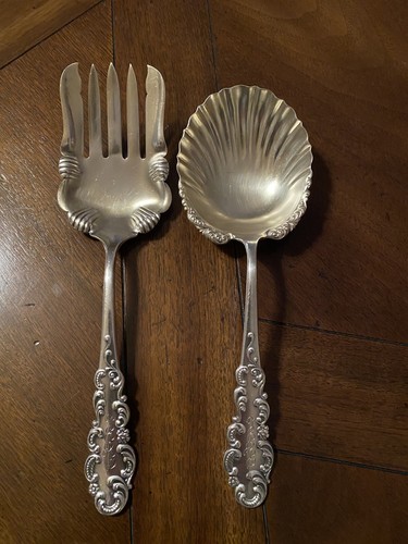 Blackinton & Co Sterling Silver Serving Fork & Spoon Set Monogramed RBL 115g