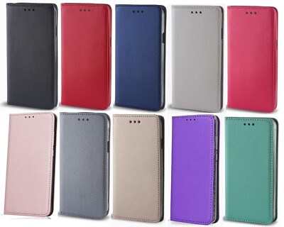 Smart Magnet Handy Tasche Book Cover Tempered Glass 9H für Samsung Galaxy A & J