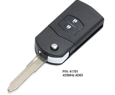 Télécommande Clé Radio 4D63 Pour Mazda 3 5 6 CX7 - 2 Boutons, 433 MHz, Référence 41781 (Maz24R)