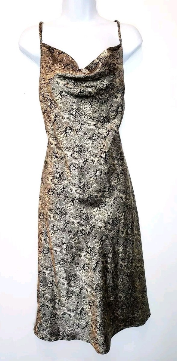 Old Navy Collection Gold & Black Silky Satin Dress Draped Neck Women's LARGE | eBay Old Navy Collection Gold & Black Silky Satin Dress Draped Neck Women's LARGE | eBay