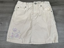 Gap Kids Corduroy Skirt Girls Size 7 Regular Pale Blush Pink Flowers 5 pocket