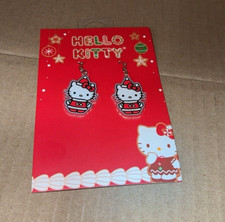 Hello Kitty Dangle Christmas Earrings NEW