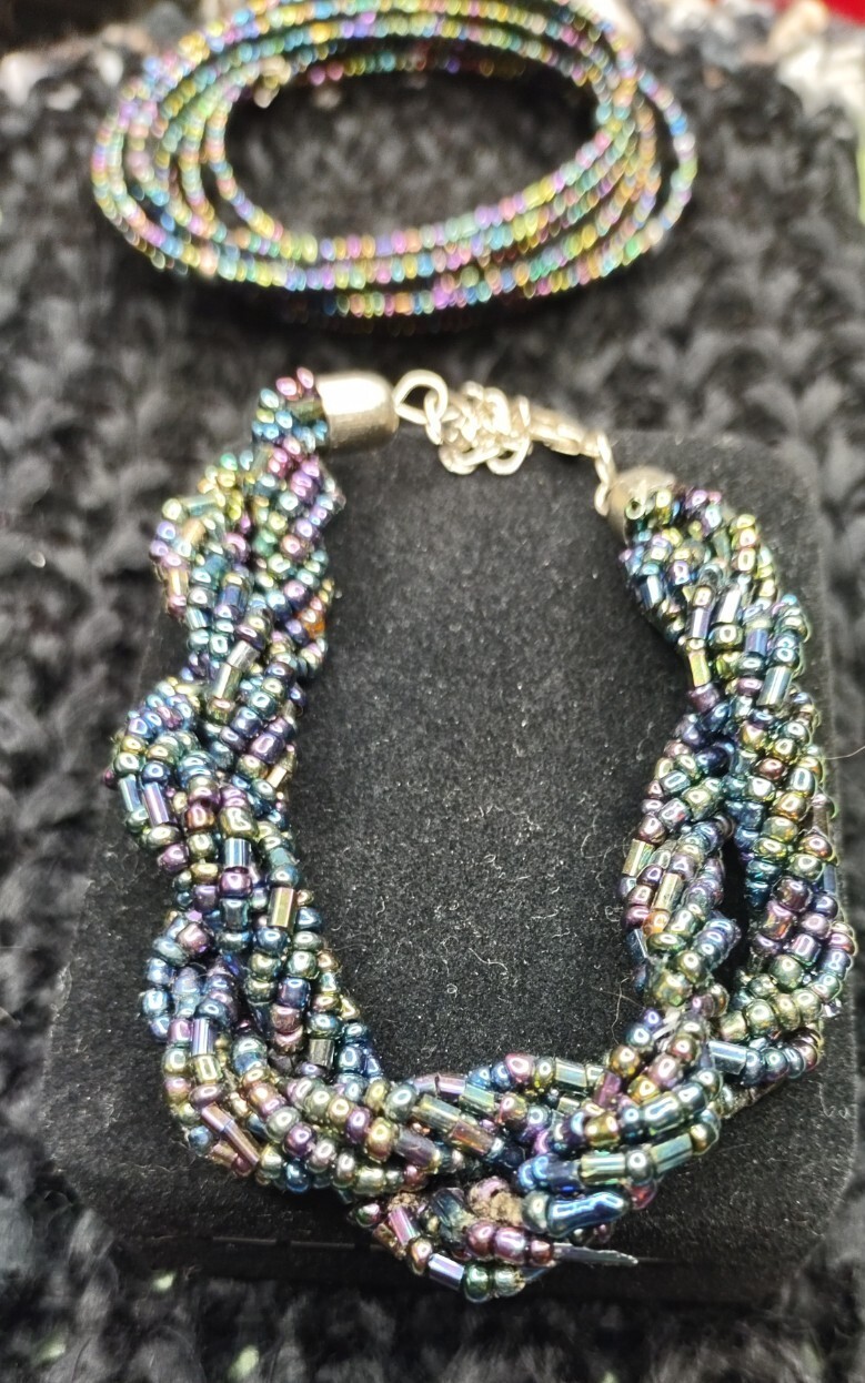 2PC Set Multi Seed Bead Memory Wire Wrap Bracelet… - image 4