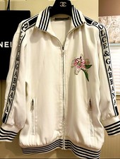 New Dolce & Gabbana 2018 White Word Logo Bomber Jacket 40 42 4 6 Top Coat S M