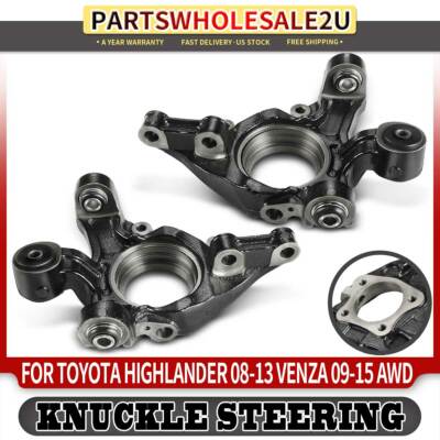 2x Rear Left & Right Steering Knuckles for Toyota Highlander 2008-2013 Venza AWD