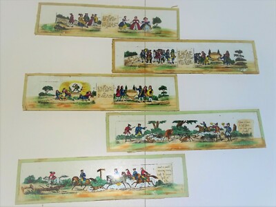 Lot De 12 Plaques De Lanterne Magique - Le Tigre Et Le Tonneau - Vers 1900 - Occasion