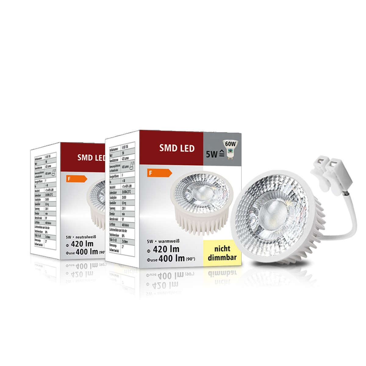LED Modul flach Leuchtmittel GU10 230V MR16 5W nd für 