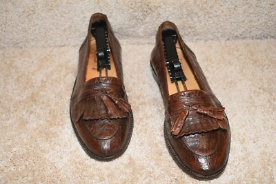 Zelli Genuine Crocodile Loafers | Handcrafted in Italy | Size 10 M Zelli Monza Crocodile Driver Cognac - Sherman Brothers Inc main image 3