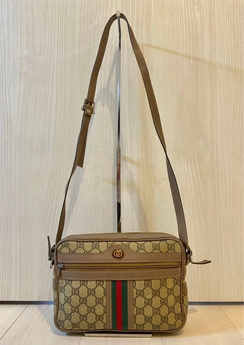 Sac bandoulière vintage GUCCI Sherry Line GG toile PVC authentique FastS