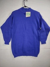 Vtg Boundary Waters 80’s Mock Neck Sweater Sz S Cotton Purple NEW NOS Hudsons