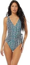 NWT Vince Camuto Women's Surplice V-Neck Side Tie One Piece Sz 8 135 AA305