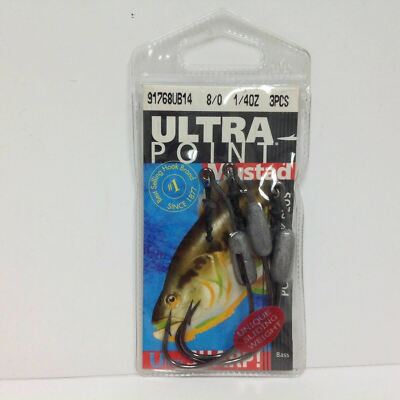 Mustad 91768UB14 Power Lock Bass Fishing Hooks 1/4oz Size 8/0 a