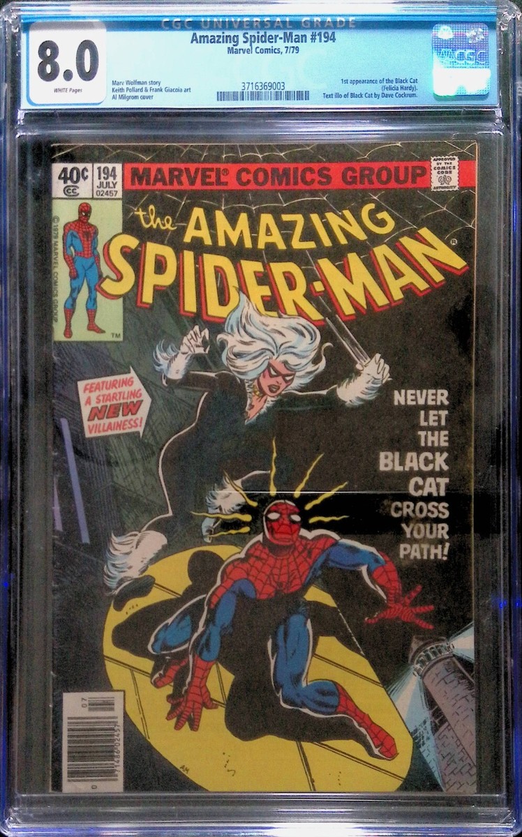 1979年スパイダーマンThe Amazing Spider-Man #194 Amazing Spider-Man #194 (vol 1), July 1979 - CGC 8.0 - First Black