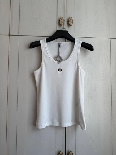 LOEWE Black Logo Women's White Tank Top Brand new