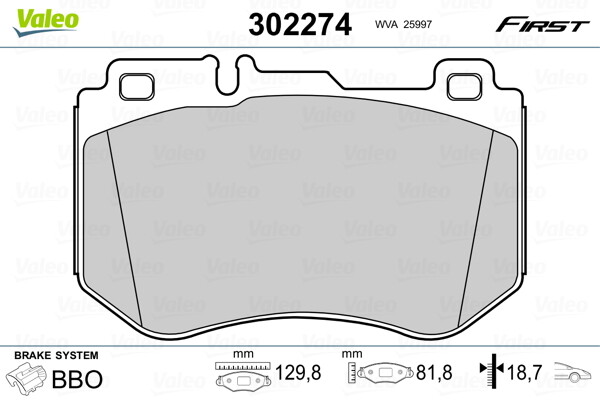 Kit plaquettes de frein VALEO 302274 pour voyager serein en MERCEDES-BENZ CLASSE C
