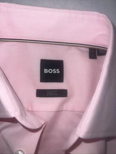Hugo Boss Men's Hank Kent Travel Slim Performance Stretch Dress Shirt 38 15 - Picture 2 of 7