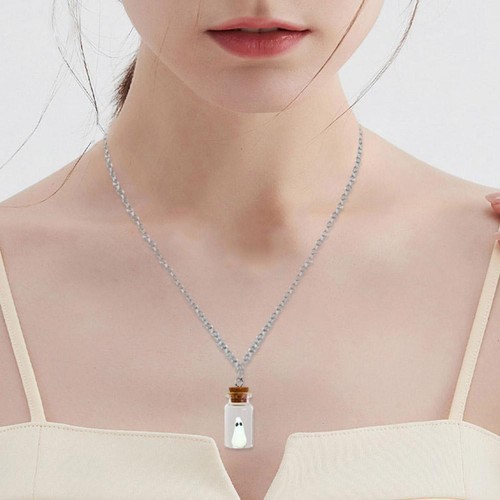 Versiegelte Geist Halskette Leuchtet im Dunkeln Glasflasche Anhänger ღ D4P6 - Bild 7 von 11
