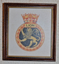 Small HMS Lion crest wall plaque RN Royal Navy (125 mm wide by 140 mm high)