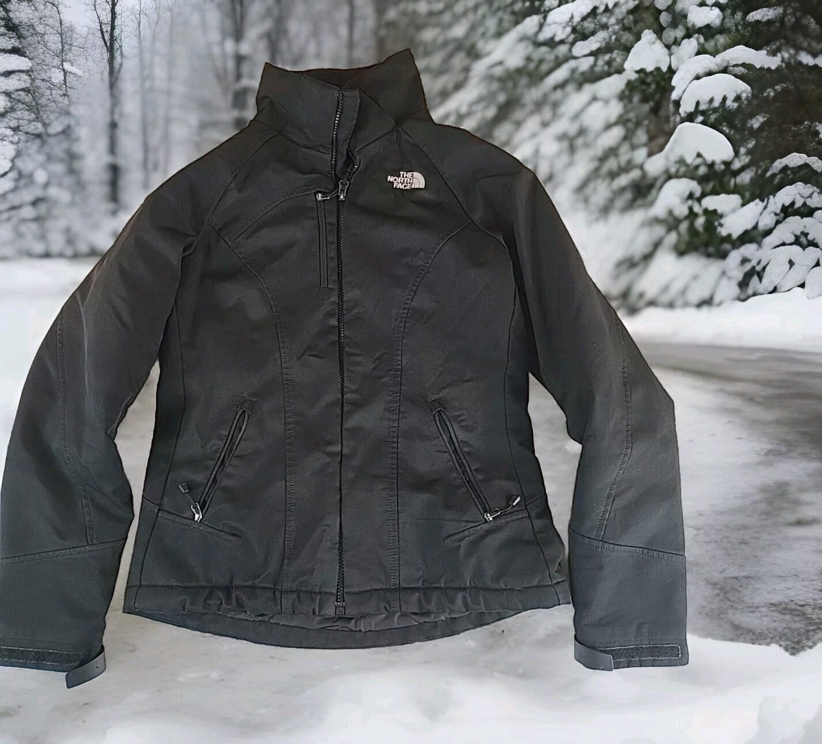 North Face Jacket Womens Small Black Windwall Full Zip Outdoors