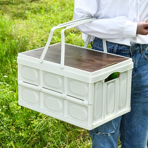 Stackable Folding Storage Box Collapsible Baskets for Picnic Camping Car Caravan - Picture 21 of 33