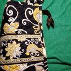 Vera Bradley Quilted Zipper Closure Makeup Bag Black Yellow White Floral — photo 5