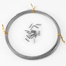 32.8ft Fishing Wire Leader Line with 20pcs Crimps Sleeves, Nylon 8LB