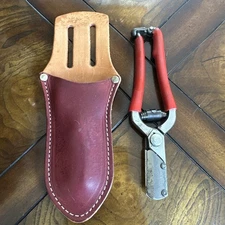 Grafting Shears 7" Multi-Graft Tool Garden Pruning Portugal Leather Belt Sheath