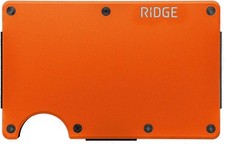 The Ridge Thin RFID Wallet Card Holder Metal Wallet With Cash Strap - Orange