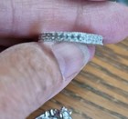 Round Moissanite Halo Bridal Set Engagement Ring & Band, .925 Size 6 — photo 4