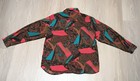 Vtg 80s TOP SEASON Sheer Paisley KITSCH New Wave Button Up Top bold statement L — photo 8