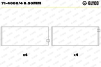 Glyco Pleuellager 71-4080/4 0.50Mm Passend FüR Fiat Passend FüR Iveco UAZ