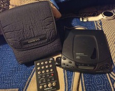 Onkyo DX-F5 Portable CD Player Black Vintage Rare Made In Japan W/ Case/Remote