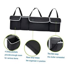 Backseat Trunk Organizer for SUV, Hanging Seat Back Storage Organizer with