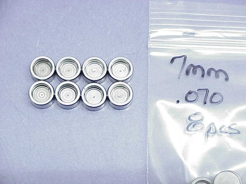 Set of 8 Lash Caps 7 MM I.D. x .070" Thickness Del West Toyota NASCAR