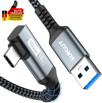 SUNGUY USB C Kabel Winkel, 0.5M 10Gbps USB 3.1 Gen 2 USB C Ladekabel Und Datenka