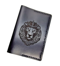 Handcrafted Genuine Leather Passport Cover – King Lion Design