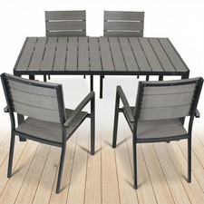 Garden Pleasure Olivia Sitzgruppe 5 tlg Sitzgarnitur Gartenmöbel Set grau